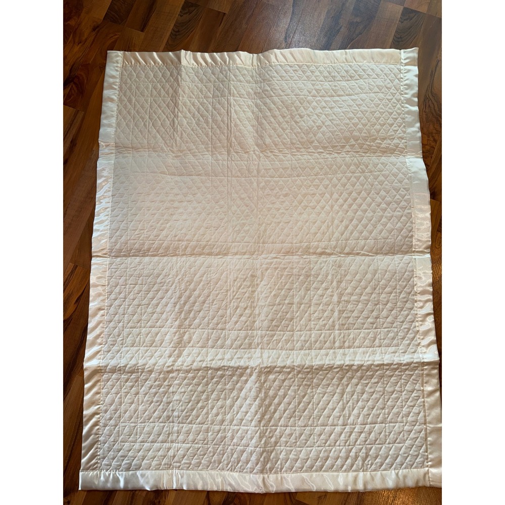 Disney Winnie the Pooh Baby Quilt Blue Tan Satin Trim Patchwork homemade crib - Picture 5 of 7